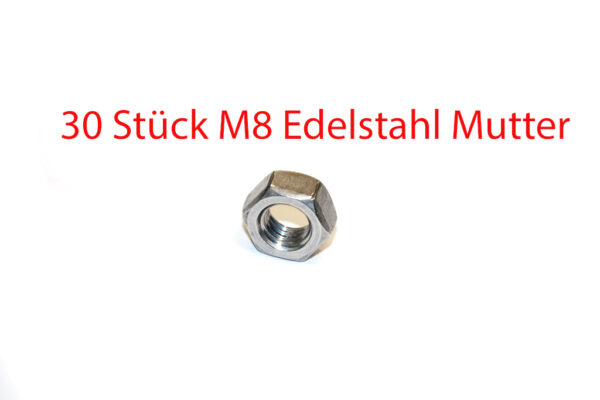 30 mm M8 stainless steel hexagon nut