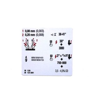 Engine data sticker setting values Mercedes classic car