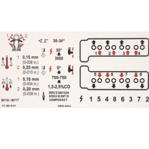 Sticker for engine data for the Mercedes M116/M117 engines