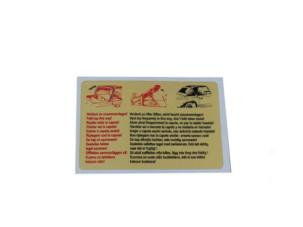 Soft top sticker for Mercedes W113