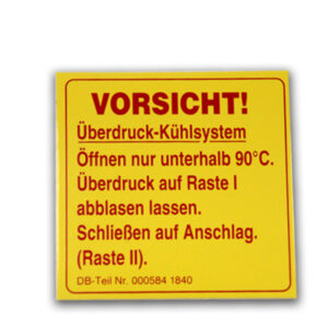 Sticker overpressure cooling system for Mercedes classic car radiator