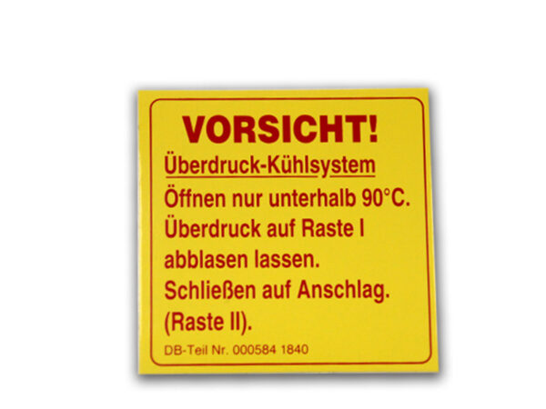 Sticker overpressure cooling system for Mercedes classic car radiator