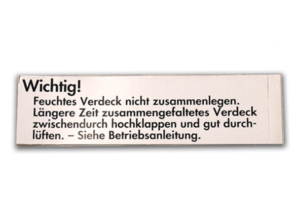 Sticker for Mercedes W113 soft top