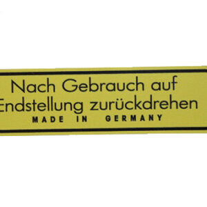 Yellow trunk sticker for Mercedes vintage car jack