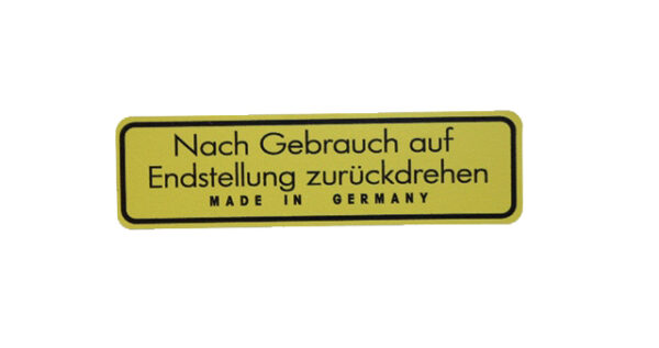 Yellow trunk sticker for Mercedes vintage car jack
