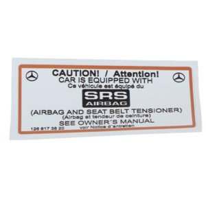Sticker SRS Airbag for Mercedes W124 & W126 B-pillar