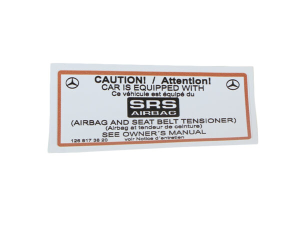 Sticker SRS Airbag for Mercedes W124 & W126 B-pillar