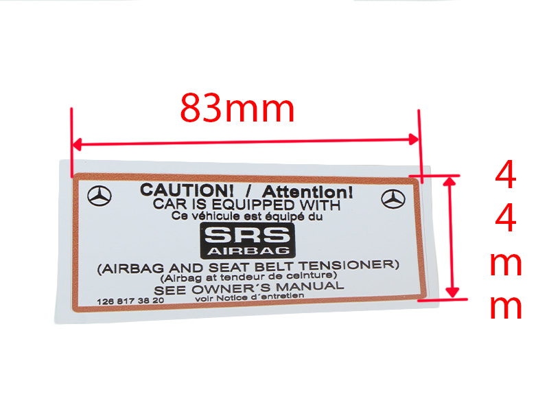 Sticker SRS Airbag for Mercedes W124 & W126 B-pillar - Image 2
