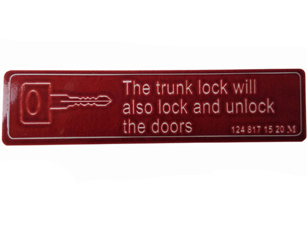Sticker Trunk Lock for Mercedes R107 W124 W126 W140 W201