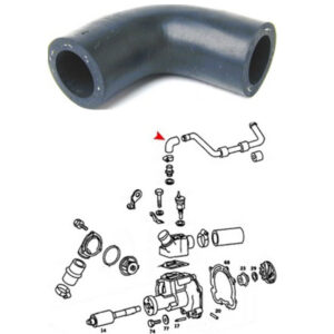 Coolant hose on Mercedes V8 R107 W116 W108