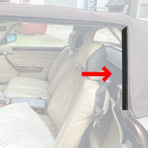 Left vertical Mercedes R107 convertible top seal