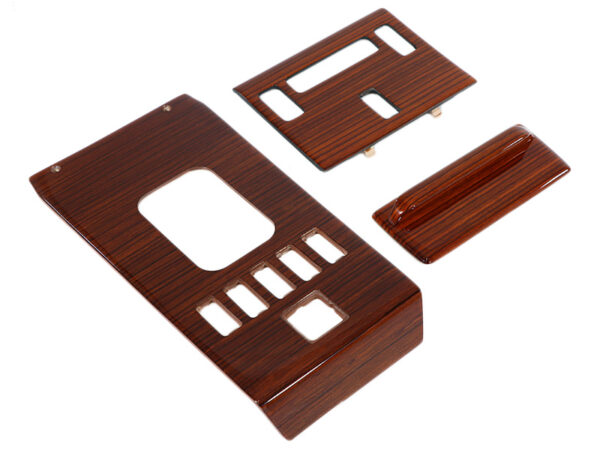 3-piece switch console set zebra wood / real wood for Mercedes R107 year 1985-1989