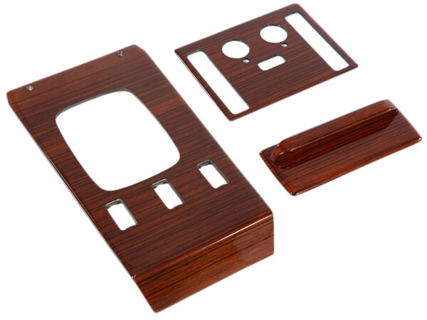 3-piece switch console set zebra wood / real wood for Mercedes R107 year 1981-1983