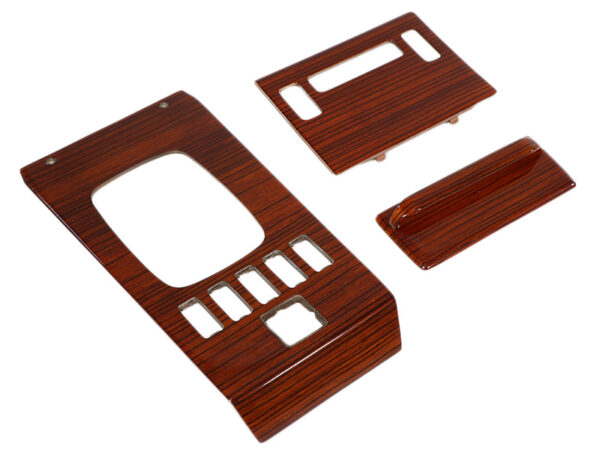 3 pcs. Switch console set zebra wood / real wood for Mercedes R107 year 1981-1985