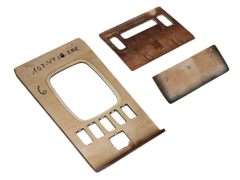 3 pcs. Switch console set zebra wood / real wood for Mercedes R107 year 1981-1985 - Image 2