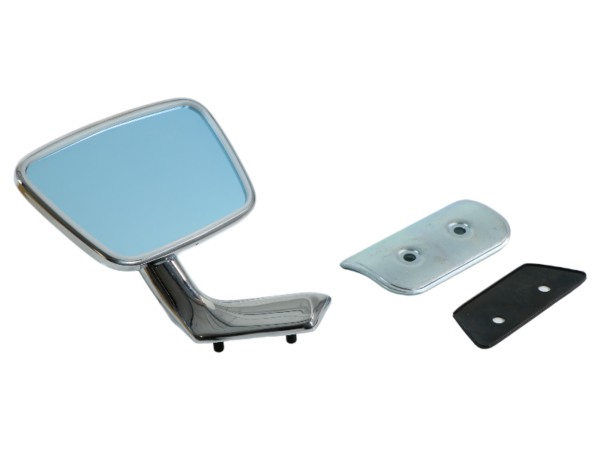 Exterior mirror set right with rubber & reinforcement for Mercedes W113 Late