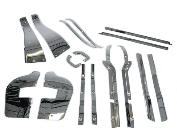 16-piece chrome retaining rail set for W113 SL Pagoda doors