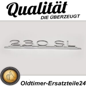 Lettering 230SL on the trunk lid for Mercedes W113