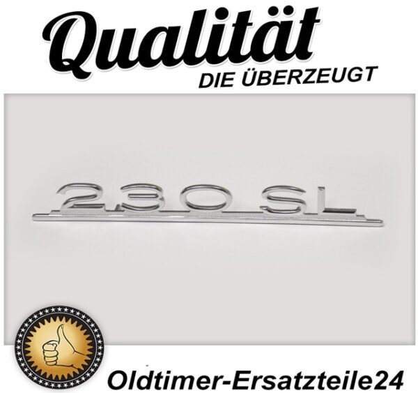 Lettering 230SL on the trunk lid for Mercedes W113
