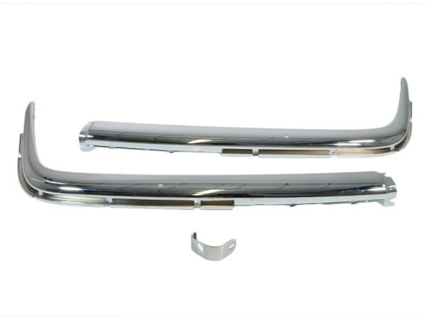 2-piece front chrome bumper trim set for Mercedes SL R107 with hole