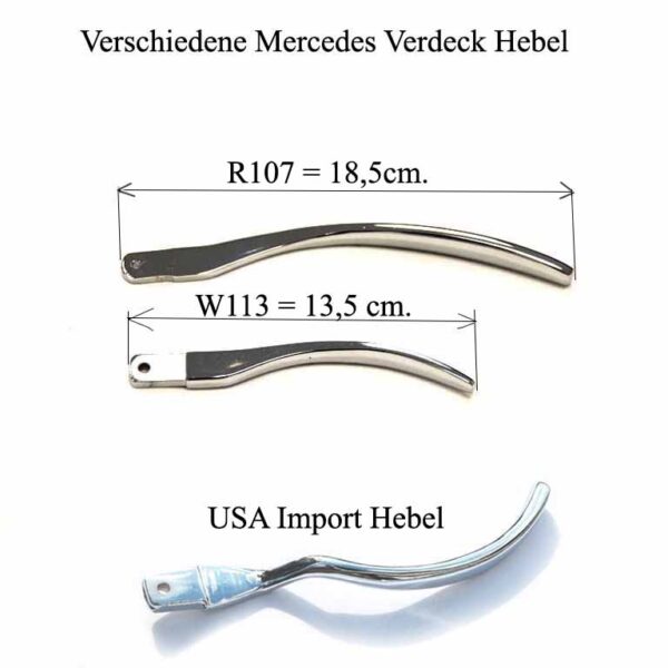 2x convertible top lever convertible top handles for Mercedes R107 - Image 4