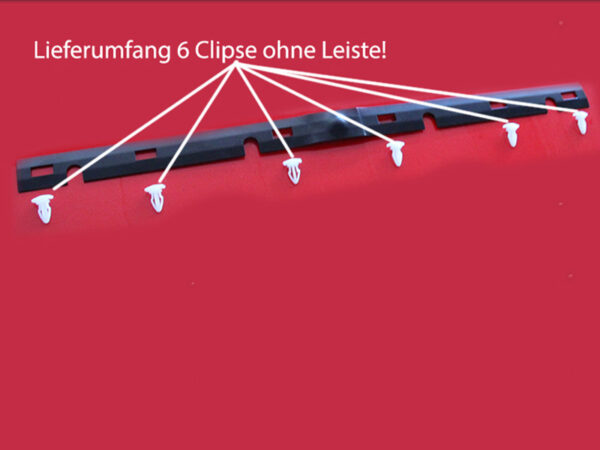 6x clamp / clip for Mercedes R107 bumper rubber