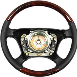 Leather steering wheel burl wood with 21mm sprocket for Mercedes R129 W124 W126 W140 W201