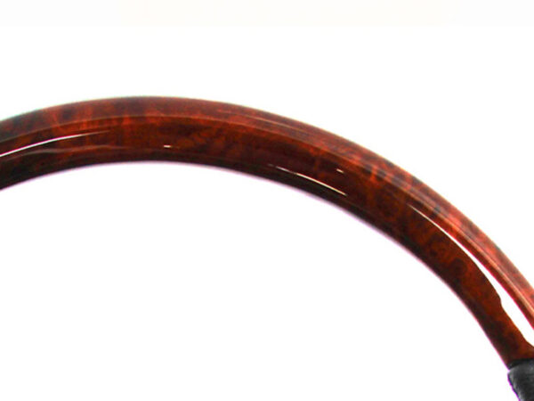 Leather steering wheel burl wood with 21mm sprocket for Mercedes R129 W124 W126 W140 W201 - Image 4