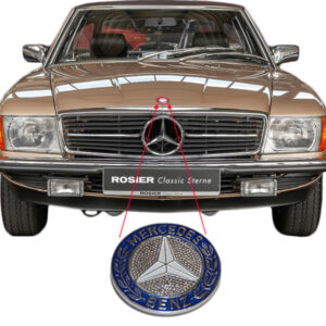 NOS aluminum emblem for Mercedes R107 hood