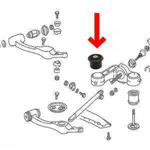 Support joint bearing for front axle compression strut for Mercedes W126