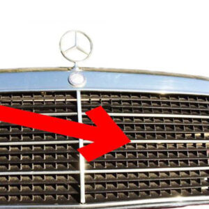 Radiator grille trim strip horizontally in the middle for Mercedes Benz W124 in 326 mm
