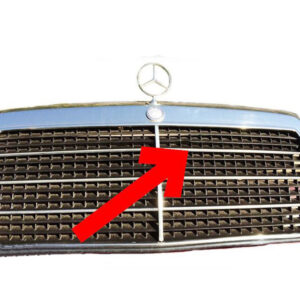 Radiator grille trim strip horizontally at the top for Mercedes Benz W124 in 320 mm