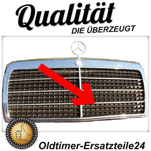 Radiator grille trim strip horizontally at the bottom for Mercedes Benz W124 in 310 mm