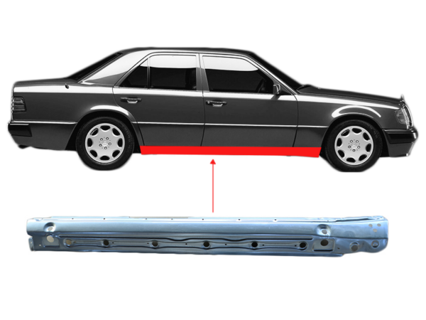 Exterior sill right for Mercedes W124 & S124