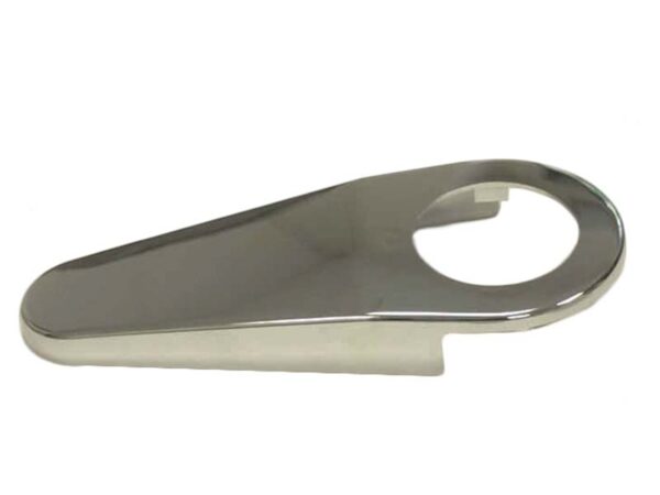 Innere Obere Chrom Blende mit Loch fuer fruehen (-08/77) Mercedes R107 Fahrersitz