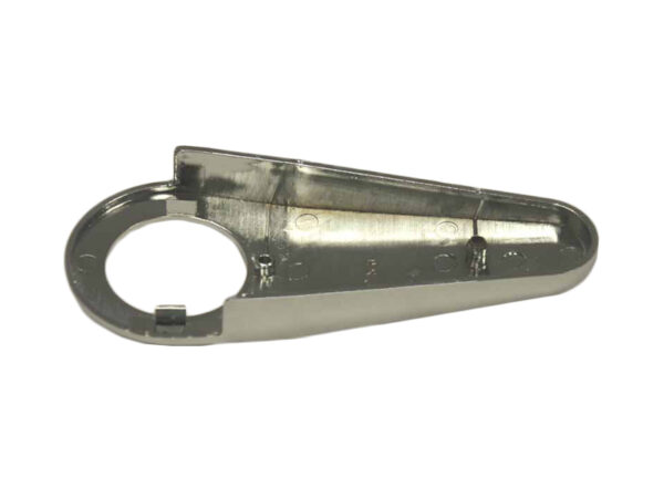 Innere Obere Chrom Blende mit Loch fuer fruehen (-08/77) Mercedes R107 Fahrersitz - Image 2