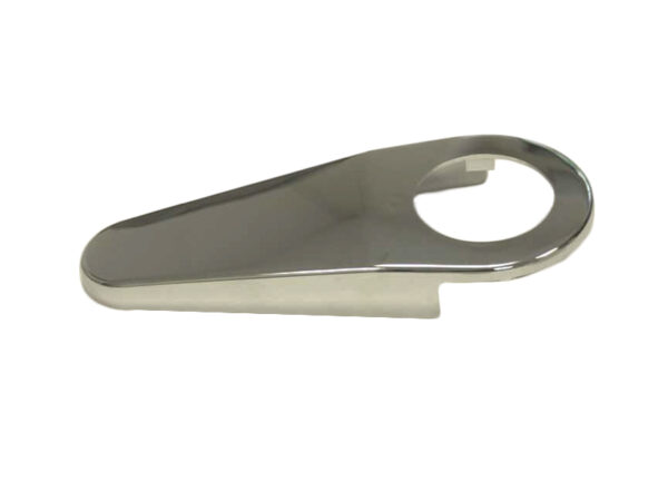 Innere Obere Chrom Blende mit Loch fuer fruehen (-08/77) Mercedes R107 Fahrersitz - Image 4