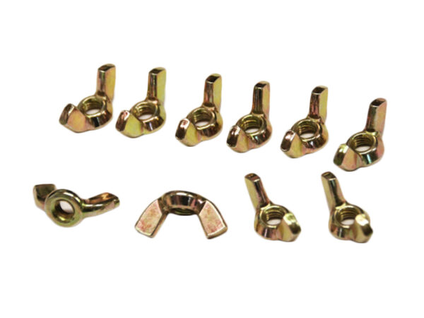 10x yellow galvanized M6 wing nuts for attaching many covers