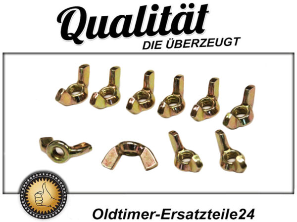 10x yellow galvanized M6 wing nuts for attaching many covers - Image 2