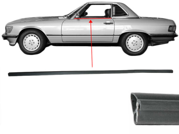 Exterior door window wiper profile for Mercedes R107
