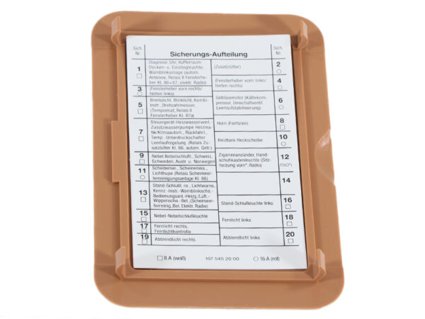 Cover for Mercedes R107 fuse box - palomino - Image 3