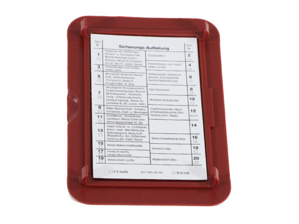 Cover for Mercedes R107 fuse box - dark red - Image 3