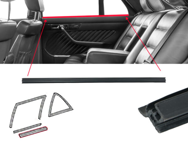 Sealing rail door window inner rear for Mercedes W126 SEL