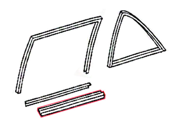 Sealing rail door window inner rear for Mercedes W126 SEL - Image 5