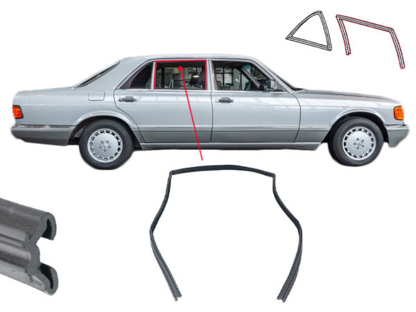 Rear window track for Mercedes W126 SE