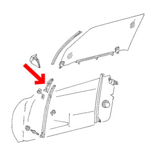 Front left window seal for Mercedes R129