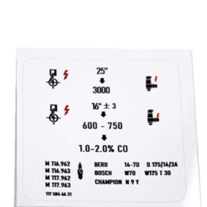 Sticker engine data for Mercedes M116 M117 engine