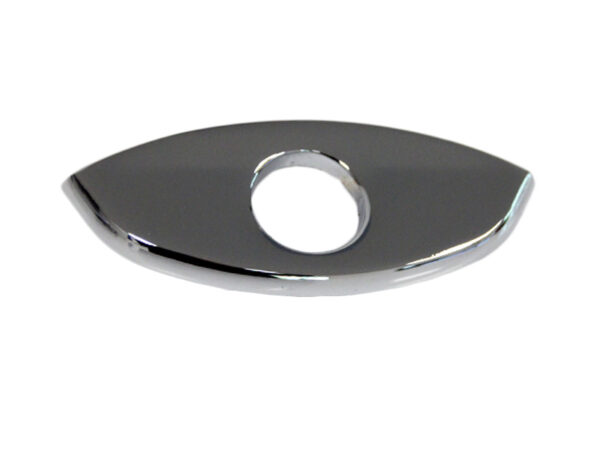 Chrome rosette on the Mercedes R107 convertible top compartment lid