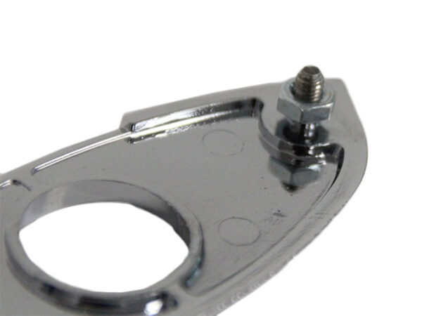 Chrome rosette on the Mercedes R107 convertible top compartment lid - Image 3