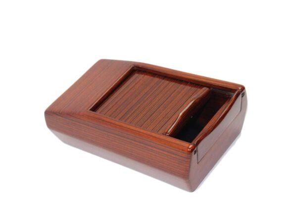 Zebrano wood center console storage box with blinds for Mercedes R107